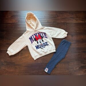 ZARA Minnie Mouse Hoodie and Leggings 24M